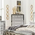 thumbnail image 3 of Glamorous 5pc Bedroom set Queen Bed Button-Tufted Silver-Gray Nightstand Dresser Chest Mirrored Framing Wooden Furniture, 3 of 7