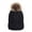 Black, variant on Toptie Womens Winter Fleece Lined Cable Knit Hat Faux Fur Pom Pom Beanie Hat-Maroon