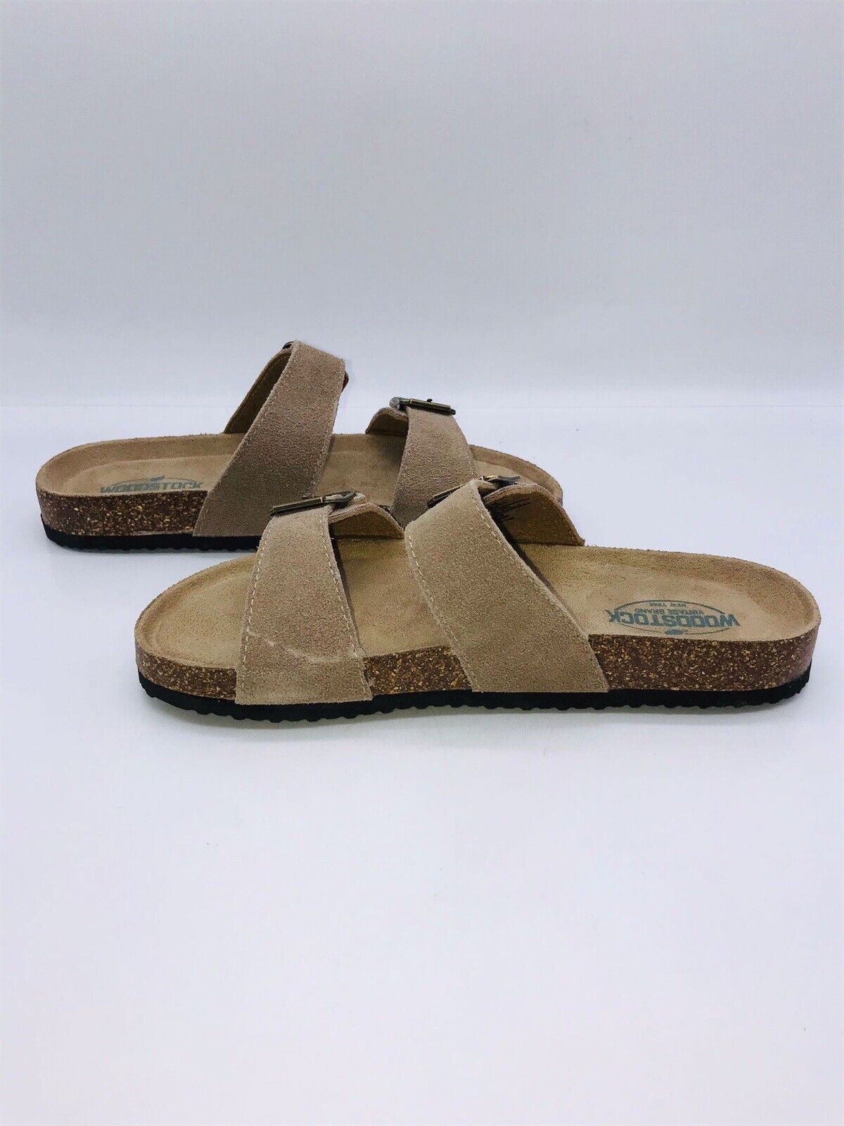 Woodstock Vintage Brand New York Women Leslie Double Strap Slide Sandal Tan 7M