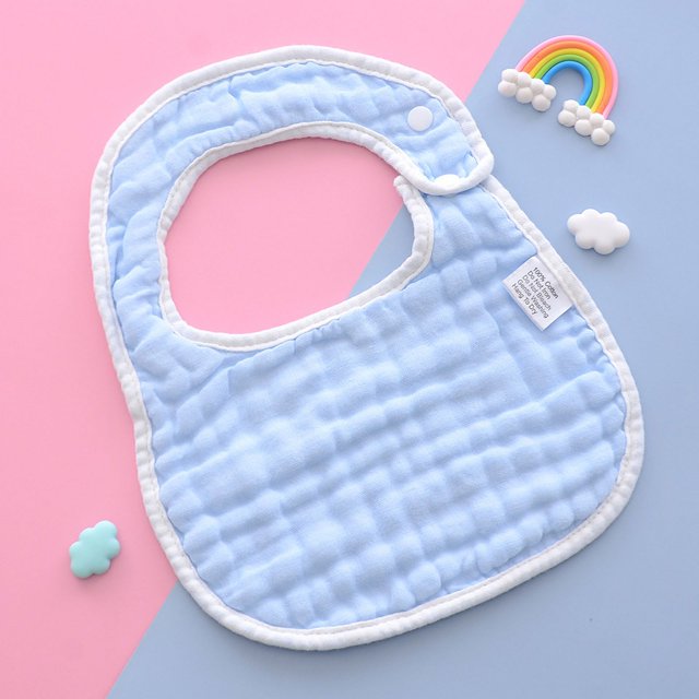 Babero en forma de U, toalla para saliva de bebé, gasa de algodón engrosada de 8 capas, color liso, babero antiescupitajos para bebés recién nacidos masculinos y femeninos