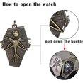 thumbnail image 5 of Reloj de bolsillo con ataúd, novedad, reloj de pulsera de cuarzo con calavera y cadena, 5 of 5