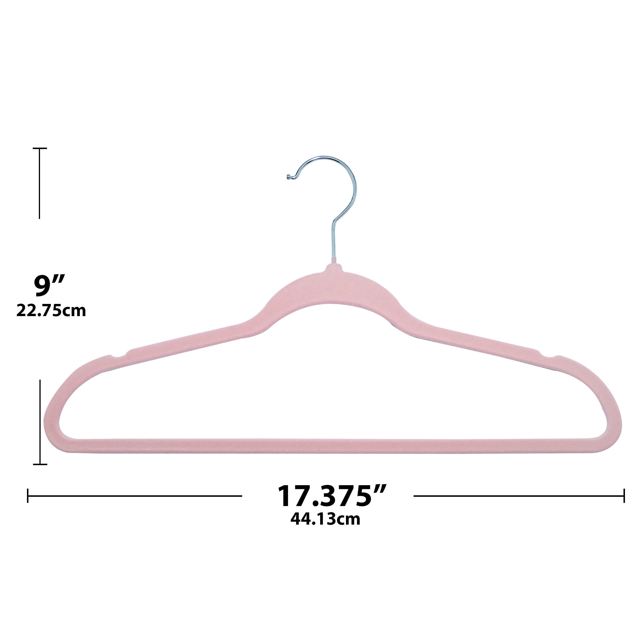 ClosetSelect Velvet Hangers for Any Clothing Type, Pink 50 Count