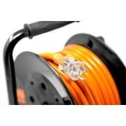 WEN 50 ft. 14-Gauge Heavy-Duty SJTW Outdoor 14/3 Extension Cord Reel with NEMA 5-15R Light-Up Power Outlet
