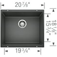 thumbnail image 2 of BLANCO PRECIS Large Undermount - Anthracite, 2 of 2