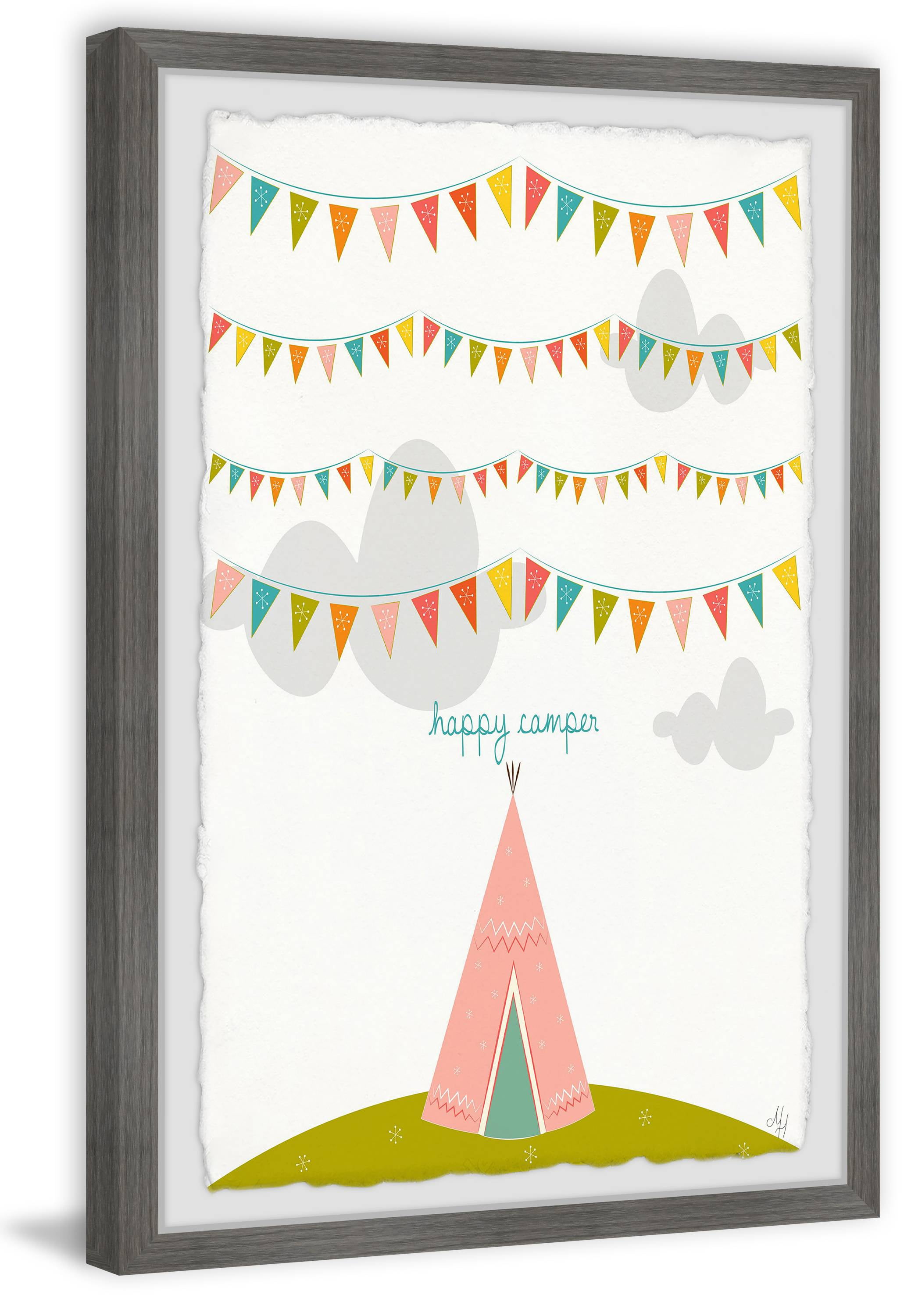 Marmont Hill Pink Tee Pee by Karen Zukowski Framed Wall Art