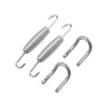 thumbnail image 1 of Unique Bargains 2pcs 33mm 1.3' Motorcycle Exhaust Pipe Spring with U Shape Hooks Stainless Steel Silver Tone, 1 of 6