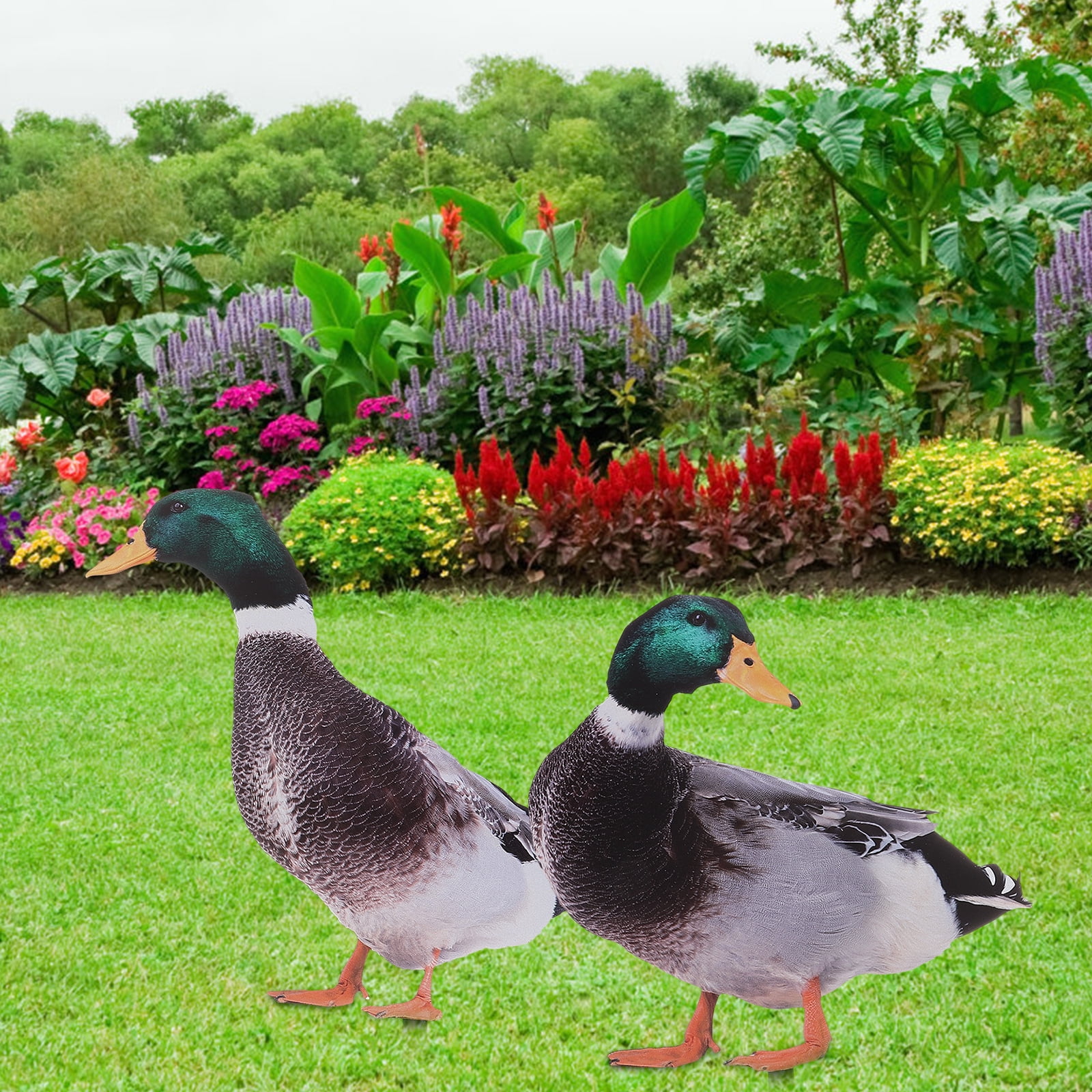 Set of 2 Decorative Lawn Sculptures Outdoor Garden Statues Art Ornaments for Home Yard Decoration