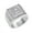 Silver, variant on Men's Stainless Steel Single Stone Micro Pave CZ Square Rings Crystal Wedding Finger Band Silver Size 12