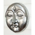 thumbnail image 4 of G6 COLLECTION 12" Silver Wooden Moon Face Wall Art – Hand Carved Moon Mask, Celestial Boho Wall Hanging Décor Silver, 4 of 4