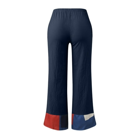 

Gubotare Work Pants For Women Women s Comfy Pajama Pants Casual Drawstring Palazzo Lounge Wide Leg Pants Dark Blue XL