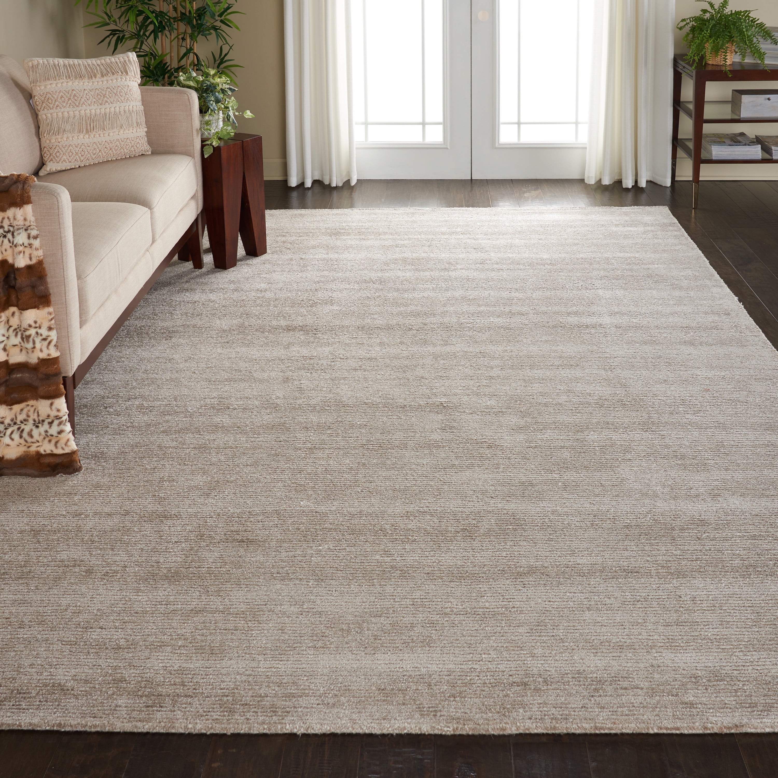 Nourison Weston Contemporary Solid Oatmeal Area Rug