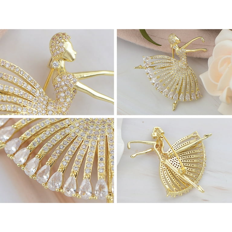 gold brooch for dress Ava Brooch - Gold: Elegant Gold Brooch