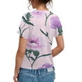 thumbnail image 4 of NAMTYQX Trendy Tops for Women 2025 Short Sleeve Baggy Light Casual Trendy Button Down Open Front Soft Plus Size V Neck Light Pink Size XL, 4 of 5