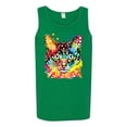 thumbnail image 2 of Wild Bobby Dean Russo Colorful Blue Eyes Cat Cat Lover Men Graphic Tank Top, Kelly, 3X-Large, 2 of 5