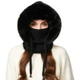 thumbnail image 2 of 3 in 1 Beanie Hat for Woman Polyester Cotton Blend Knit Scarf Hat Warm Autumn Winter Cold Proof Winter Hat, 2 of 5