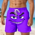 thumbnail image 2 of ibiyuan Men Swim Shorts 3d Cartoon Smile Face Quickdry Men's Board Shorts Drawstring Waist Mens Bathing Suit Beach Swimwear, 2 of 5