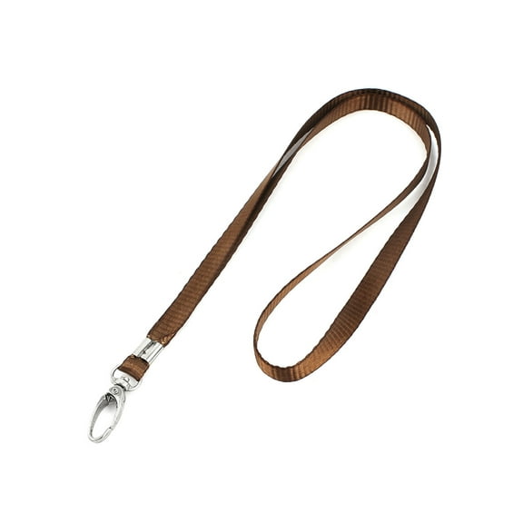 Unique Bargains Swivel Metal Clip Flat Lanyard Neck Strap Brown for Working Card Holder
