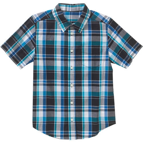 Wrangler Boys' Short Sleeve Woven Plaid Shirt