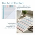 thumbnail image 4 of Unique Bargains Absorbent Striped Non Slip Quick Dry Washable Bath Mats Pink 30"x17", 4 of 6