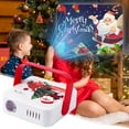 thumbnail image 4 of Christmas Projector for Kids, Adjustable Holiday Light Projector with 4 Replaceable Pattern Cards, Portable Snowflake & Reindeer Projection for Wall & Ceiling, Baby Nursery Decor, Home Theater Gift, 4 of 8