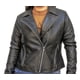 thumbnail image 1 of Chamarra de piel negra estilo cruzada con cuello de solapa para dama Castelli Leather Authentic Ameiro Cruzado con cuello de solapa, 1 of 4