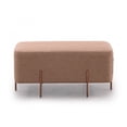 thumbnail image 2 of Fabric Upholstered Rectangular Shaped Ottoman with Side Pocket, Brown, 2 of 2