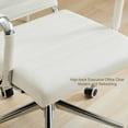 thumbnail image 5 of Office Desk Chair Leather, Conference Room Chairs with Wheels, Executive Modern High Back Ergonomic Swivel Rolling Ribbed Computer Chair（White）, 5 of 6