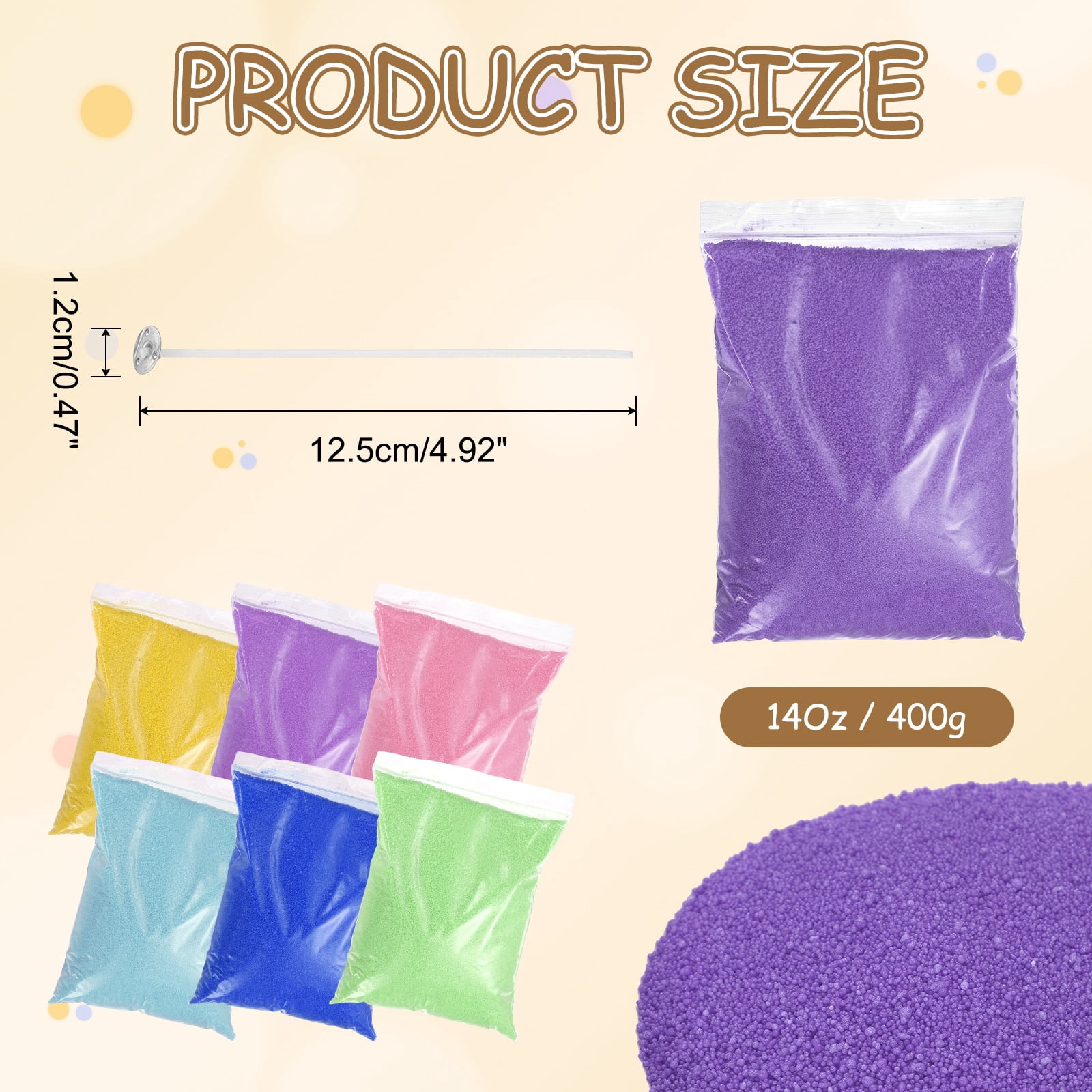 Pearled Sand Candles with 30 Pcs Wicks 14Oz / 400g Candle Beads Refillable Powder Sand Wax Making Kit for Thanksgiving Christmas Wedding Party DIY Home Crafts, Purple