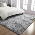 thumbnail image 3 of YJ.GWL 8x10ft Tie Dye Shag Area Rug For Living Room Bedroom,Shaggy Carpet For Home Decor,Gray, 3 of 7