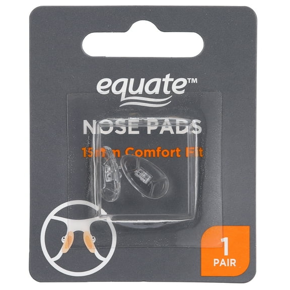 Equate Clear 15mm Comfort Fit Silicone Replacement Eyeglass Nose Pads, 1 Pair