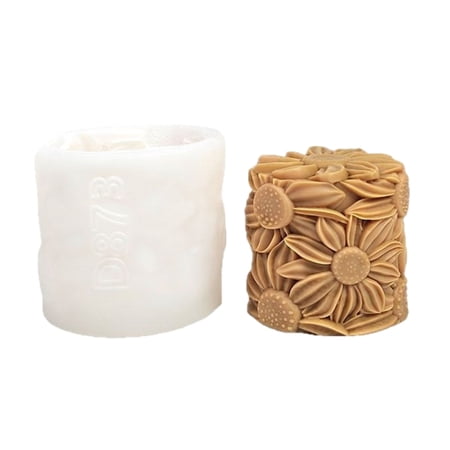 JZROCKER Flowers Cylindrical Silicone Molds Ornament Molds Castings Molds Soap Molds Craft Supplie for Making