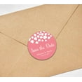 thumbnail image 3 of Darling Souvenir Round 45 Pieces Hearts Save The Date Stickers Wedding Personalized Bride Groom Names And Date Envelope Seals - Salmon, 3 of 4