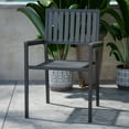 thumbnail image 2 of Flash Furniture Harris Set of 2 Commercial Indoor/Outdoor Stacking Club Chairs with Black Poly Resin Slatted Backs and Seats, 2 of 13