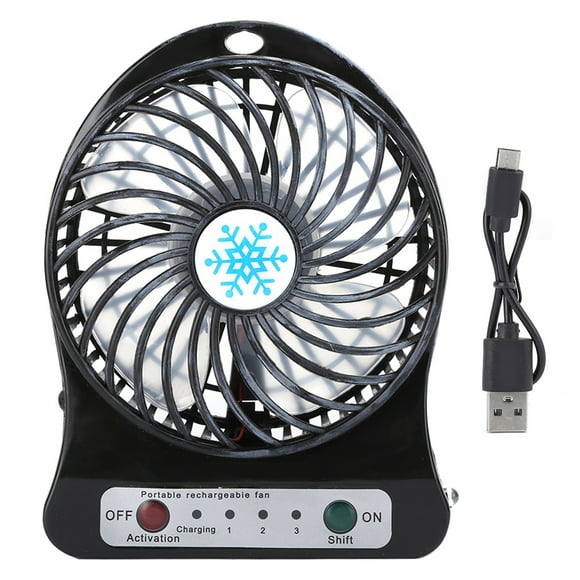 Mini ventilador de escritorio portátil para cama de bebé, ventilador para asientos de coche, ventilador pequeño recargable por USB, circulador de aire negro