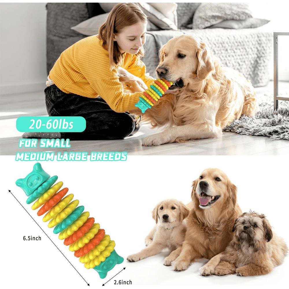 Dog Chew Toys for Aggressive Chewers, Durable Dog Toys for Large Medium Small Breed Dogs, Rubber Indestructible Dog Teething Toys, Tough Interactive Outdoor Dog Toys for Entertainment, Blue