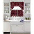thumbnail image 3 of Red Plaid Christmas Swag Kitchen Curtains Sets for Windows 24 Inch Length, Snowflake Snowman Xmas Tree Rustic Checkered Short Window Curtain Swags Valances and Tiers 3 Piece Set for Cafe/Dining Room, 3 of 5