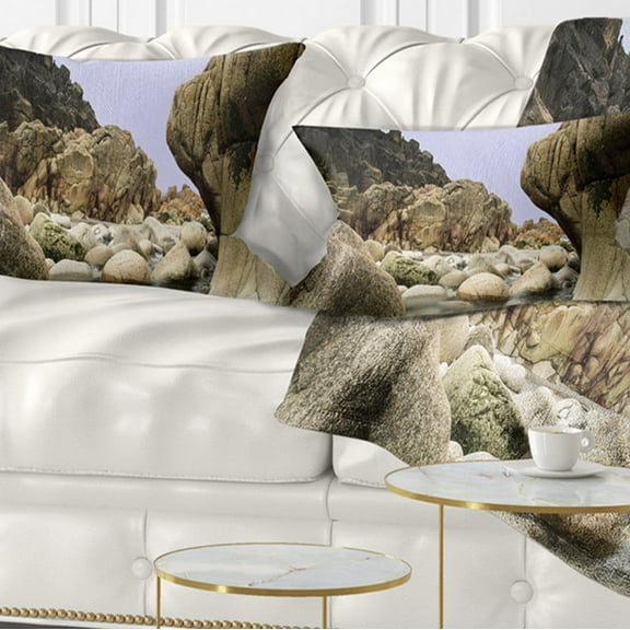 Designart 12" x 20" Multi-color Polyester Throw Pillow