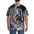 thumbnail image 3 of Sikiie Gothic Skull Floral Art Men's Cuban Shirt, Hawaiian Shirts, Business Casual Button Down Shirts, Short Sleeve Shirt-Large, 3 of 5