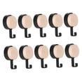 thumbnail image 5 of COSMOBETTY Kitchen Wall Hook 10Pcs Wooden Round Head Black Removable For Hanging, 5 of 8