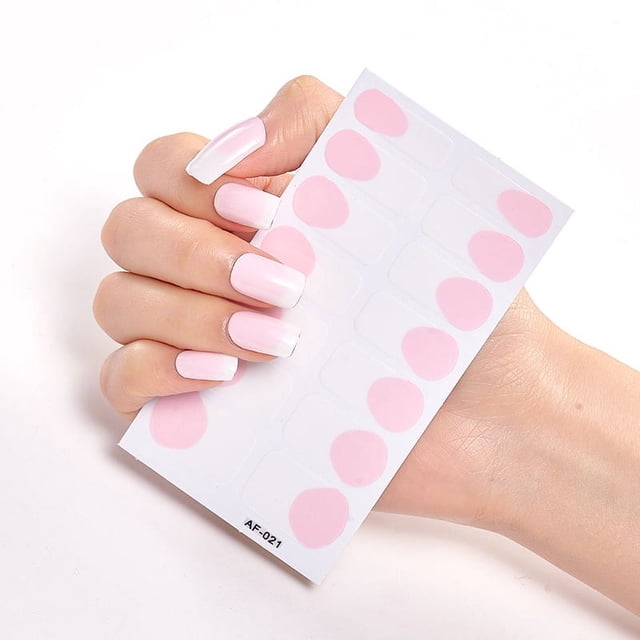 14-Piece Red Real Gel Nail Polish Strips Kit with Nail File & Stick - Long-Lasting UV/LED Cured, Safe Waterproof Material, Easy Application & Removal for Salon-QualityNail Art - AF21