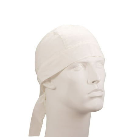 - Wide Band White Cotton Doo Rag - Dozen Packed
