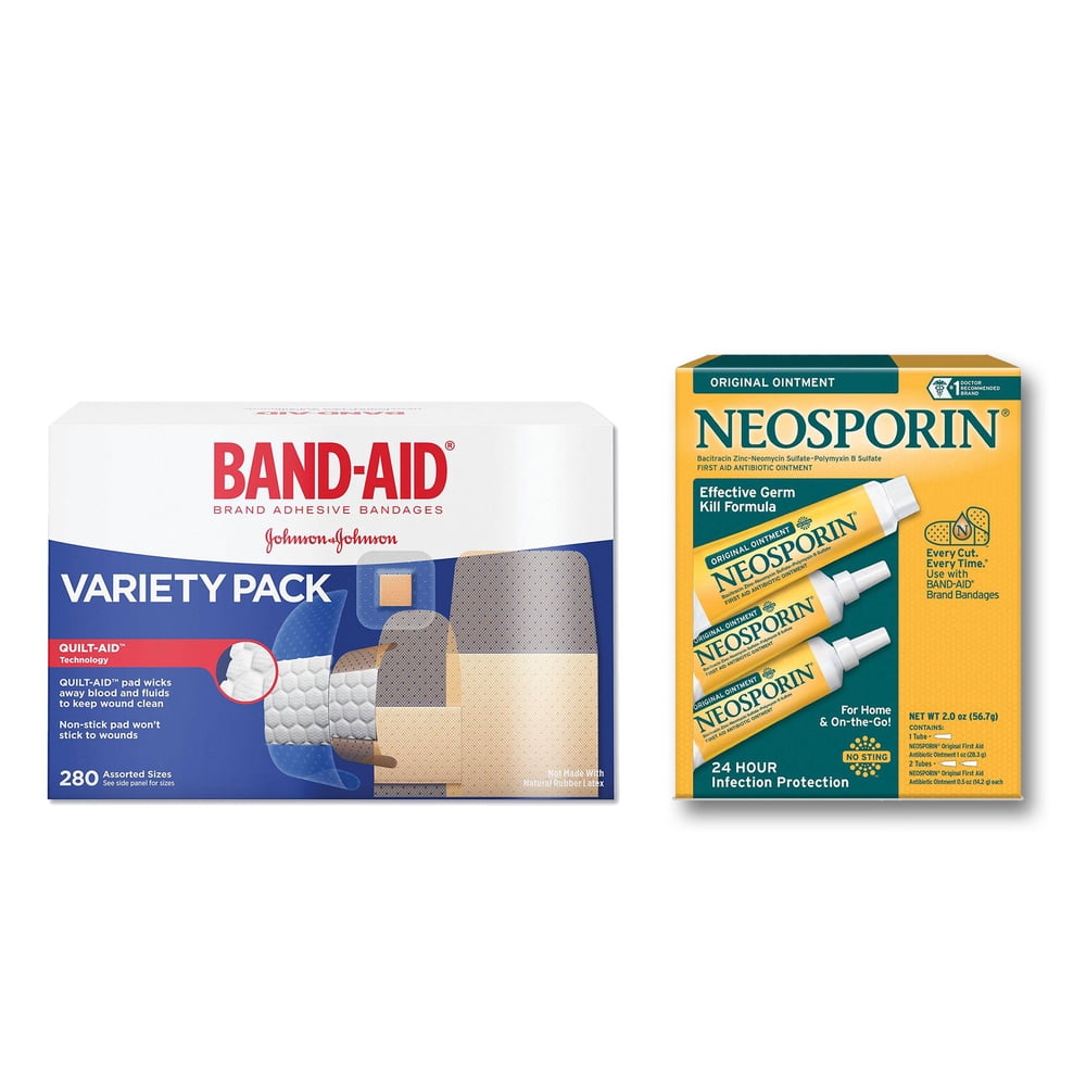 First Aid Pack, Neosporin Original Ointment Plus BANDAID Sheer/Wet