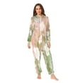 thumbnail image 4 of 1 Piece Adult Onesie Pajamas Cozy & Loose-Fit Sleepsuit Loungewear with Pockets Gradient Elegant Floral X-Small, 4 of 7