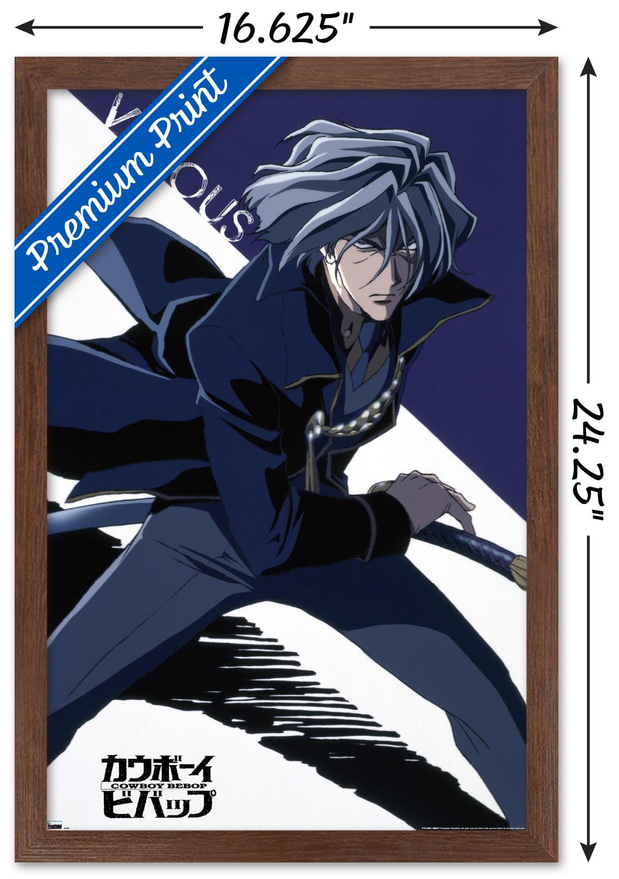 Cowboy Bebop - Vicious Wall Poster, 14.725" x 22.375", Framed