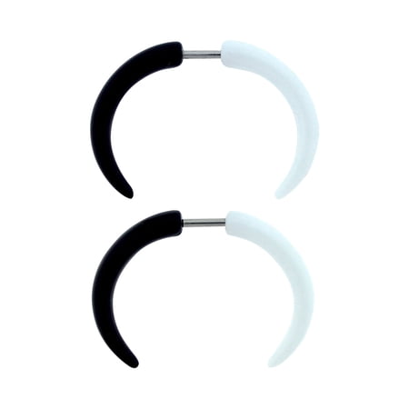 BODY JEWELRY Stainless Steel Illusion Black White Claw