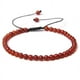 thumbnail image 1 of Nvzi Pulsera de cuentas hecha a mano, pulsera de cuentas finas de 4 mm, pulsera tejida ajustable hecha a mano con cuentas de piedra natural (roja), 1 of 5