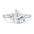 thumbnail image 2 of ESTE ORIGIN 3.00Ct Double Pear Lab-Grown Diamond Toi et Moi Engagement Ring - IGI Certified Diamond in 14K White Gold for Women US 6, 2 of 7