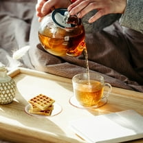 Niceauty Coffee Cup Saucer Plates Glass Tea Saucer Transparent 4Pcs