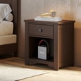 thumbnail image 2 of Child Craft Harmony Nightstand with Drawer & Open Cubby Storage, Pine Wood Construction, Brushed Truffle, 2 of 5