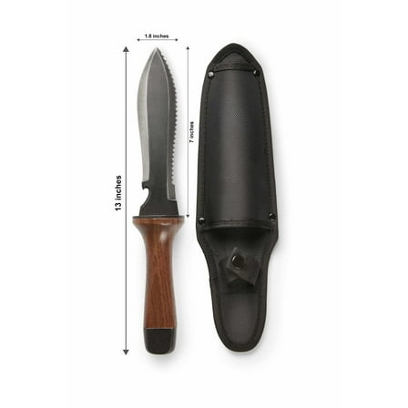 STAMESKY Hori Hori Garden Knife, Traditional Japanese Weeding Tool with ergonomic wooden handle. Hori garden tool with 7'inch blade. (Weeder blade)